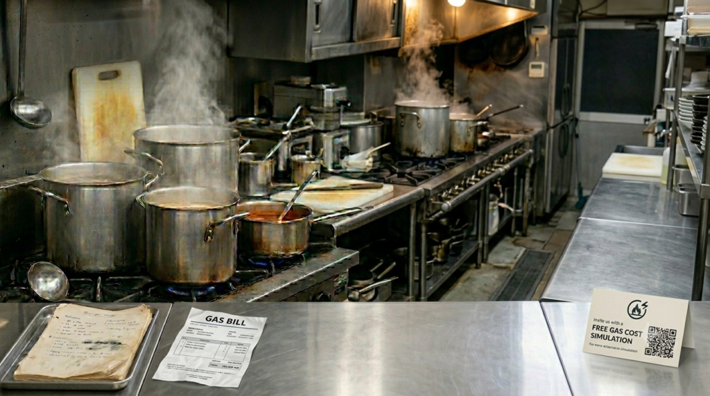 【実録】先月のガス代「28万円」に絶句した店主へ。ラーメンのスープ炊きにかかるコストを半分にする具体策