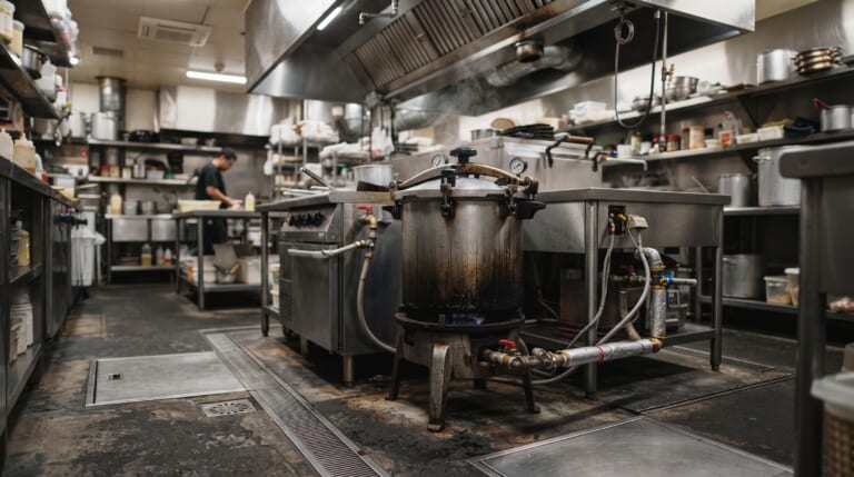 Lista de comprobación antes de instalar una olla a presión industrial | Distribución, medidas, gas, ventilación y ruta de entrada